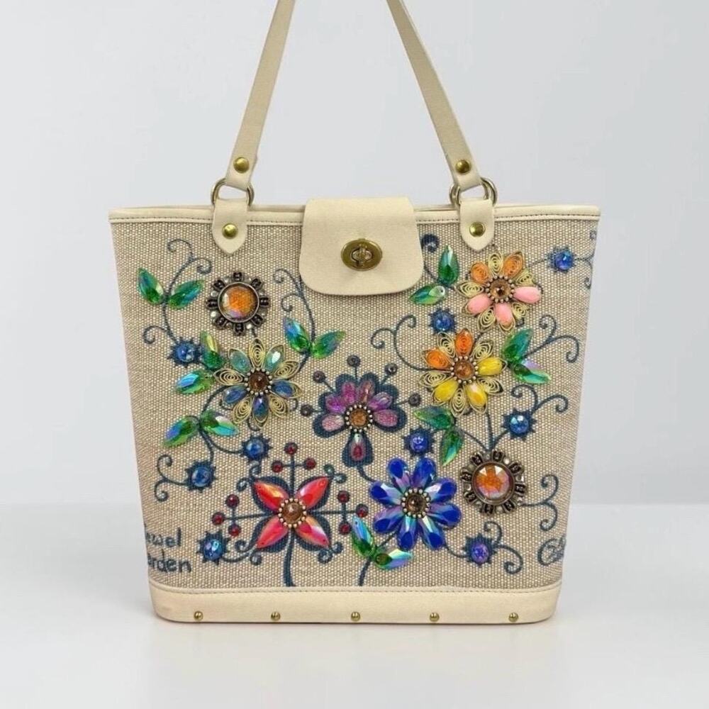 Enid Collins “Jewel Garden” Bucket Tote Bag